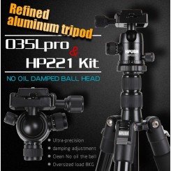 Hpusn 035lpro aluminum tripod + HP221 professional ball head kit Protable Travel SLR camera tripods